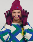 Funny Friends Striped Knitted Gloves