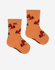 BC Baby Long Socks | Hungry Squirrel All Over | Light Brown