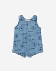 Pickles The Dog All Over Denim Baby Playsuit