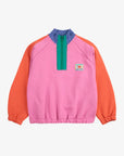 Bobo Choses Smiling Color Block 1/4 Zipped Sweatshirt