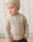 Dean Knit Zip Jacket | Oatmeal Shitake Dot