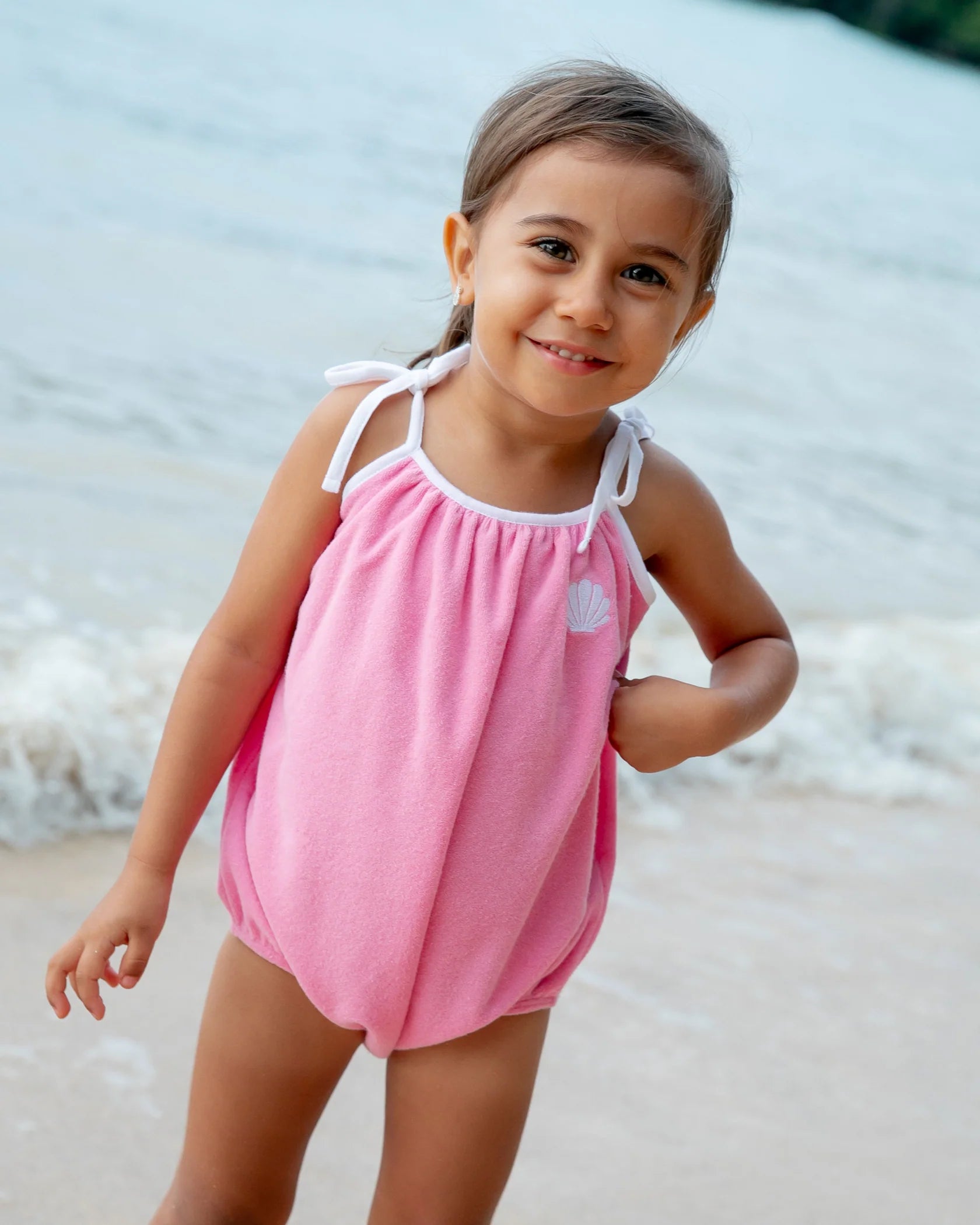 F4A | Poolside Terry Romper | Pink Carnation