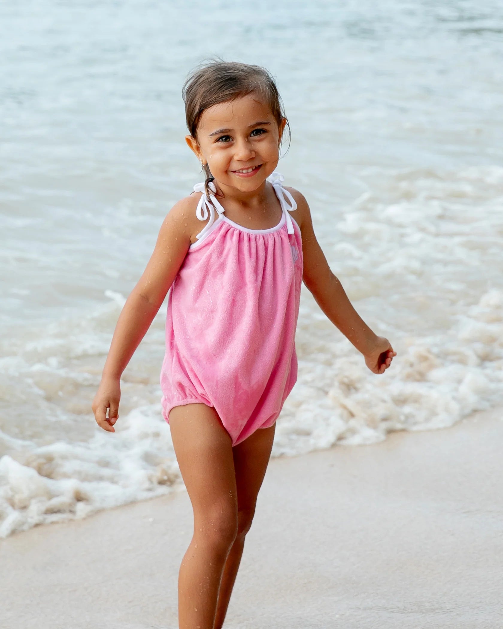 F4A | Poolside Terry Romper | Pink Carnation