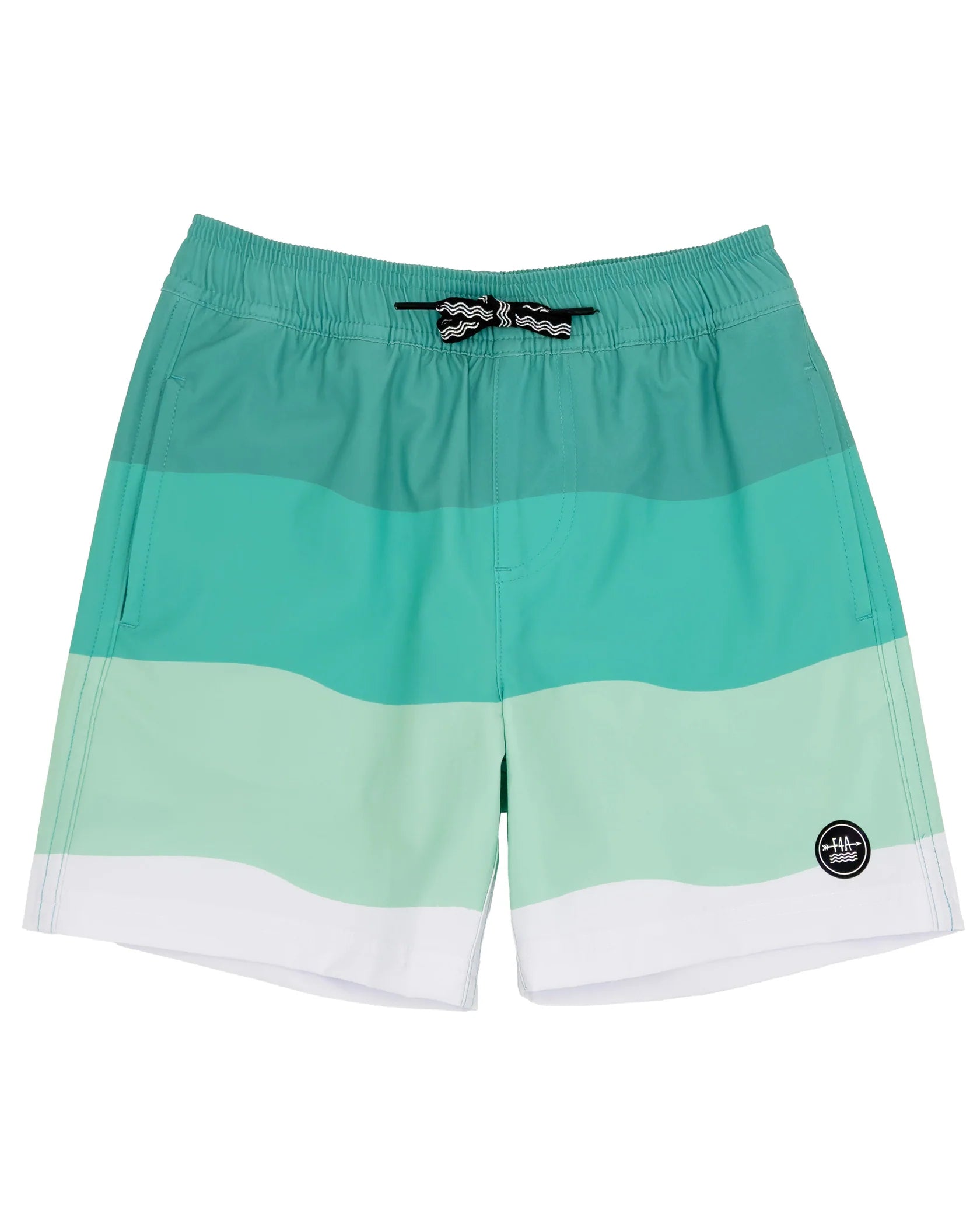 F4A | Wave Stripe Lined Volley Trunk | Lagoon