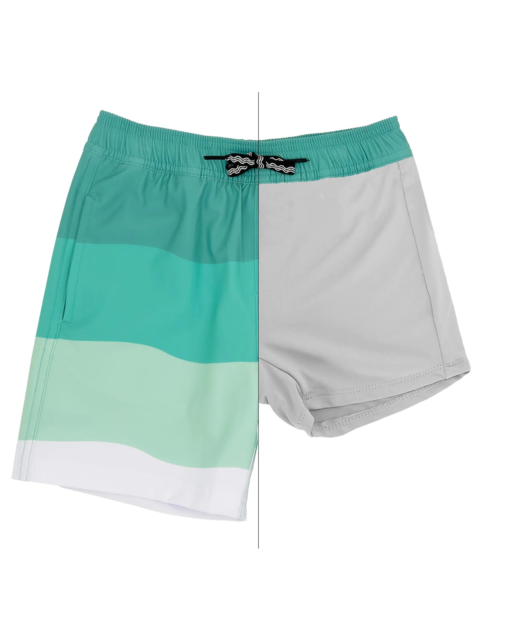 F4A | Wave Stripe Lined Volley Trunk | Lagoon