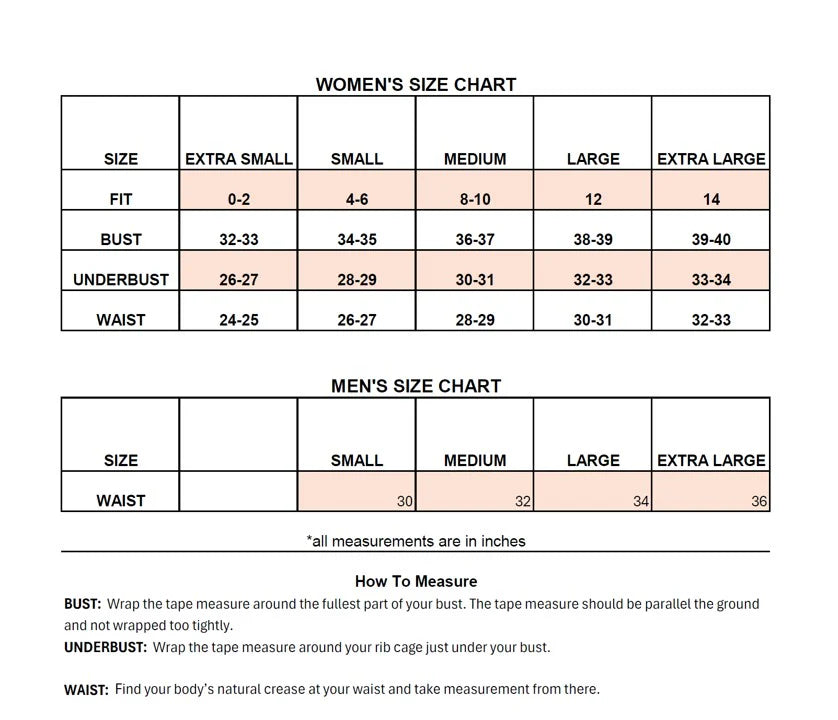F4A Womens Shirt Size Chart