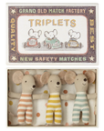 Triplets Baby Mice in Matchbox