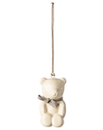 Metal Ornament | Teddy Bear, Offwhite/Blue