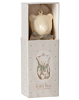 Metal Ornament | Teddy Bear, Offwhite/Blue