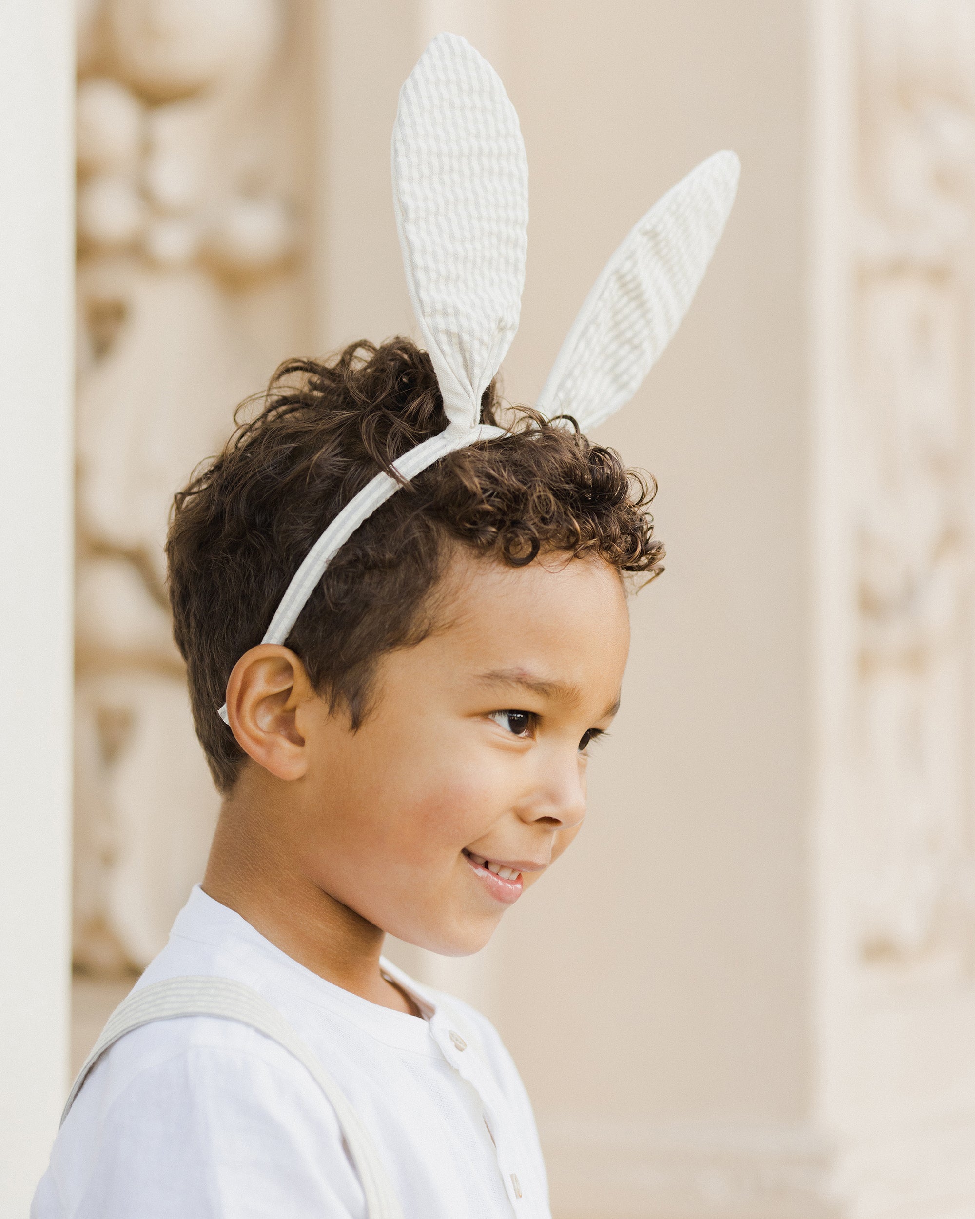 NL SS25 | Bunny Headband | Sage Stripe