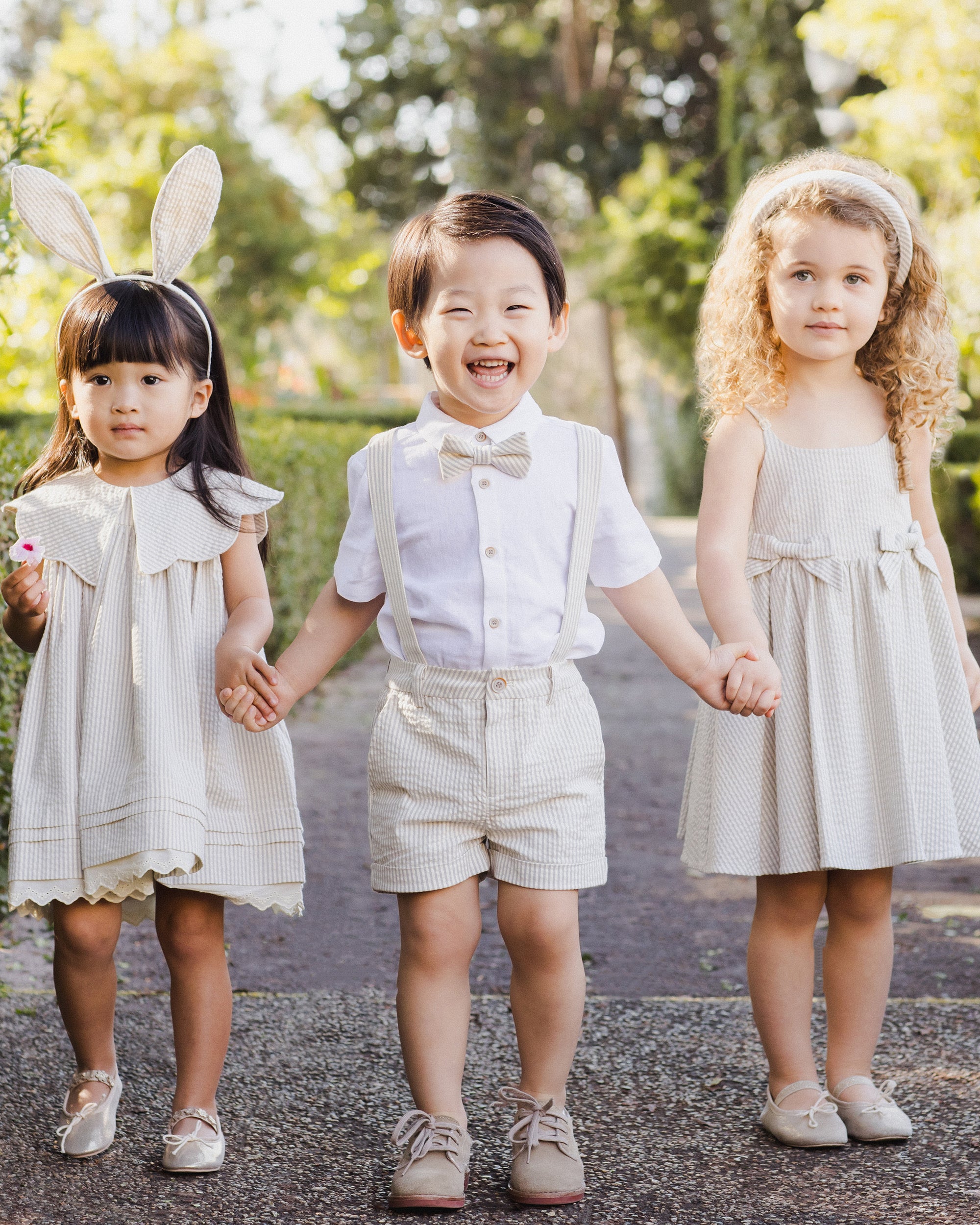 NL SS25 | Bunny Headband | Sage Stripe