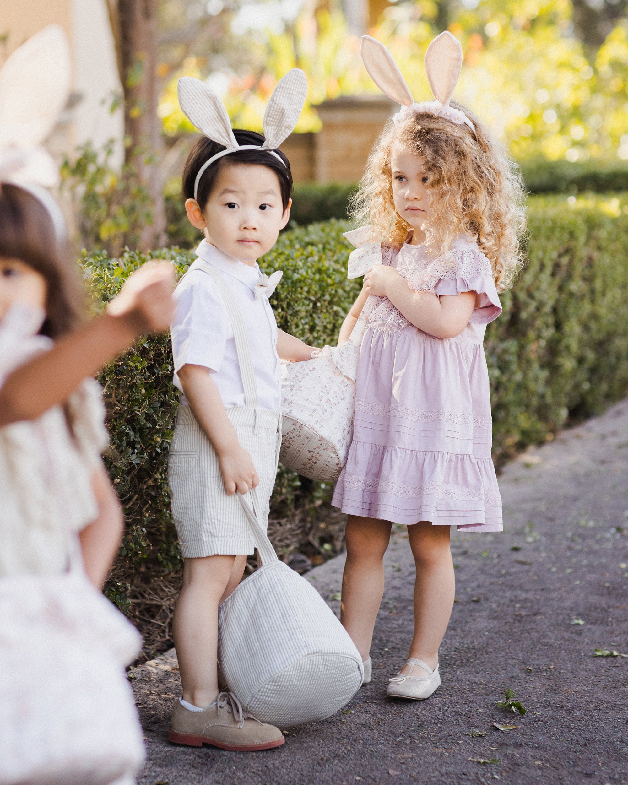 NL SS25 | Bunny Headband | Sage Stripe