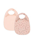2 Pack Dinner Bib w/ Frill | Fairy Cherry/ Cameo Rose
