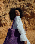 Macrame Mom Bag | Purple