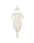 Knotted Baby Gown + Hat Set | Owls