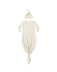 Knotted Baby Gown + Hat Set | Owls