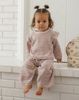 Ruffle Cozy Set | Mulberry Stripe