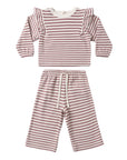 Ruffle Cozy Set | Mulberry Stripe