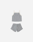 Evie Tank + Shortie Set | Ocean Stripe