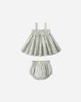 Mae Smocked Top + Bloomer Set | Sage Gingham
