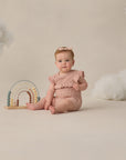 Pointelle Ruffle Romper | Blush