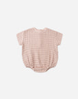 Relaxed Bubble Romper | Waffle Blush