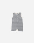 Ribbed Henley Romper | Ocean Stripe