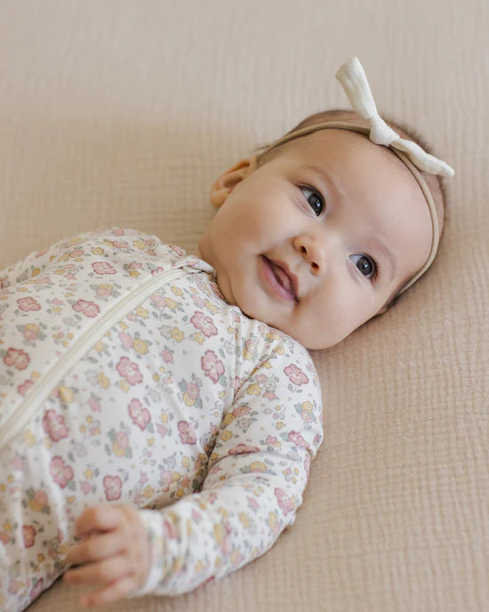 Quincy Mae | Bamboo Zip Footie | Bloom