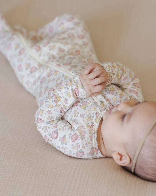 Quincy Mae | Bamboo Zip Footie | Bloom