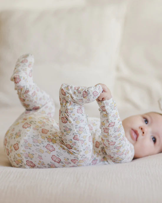 Quincy Mae | Bamboo Zip Footie | Bloom