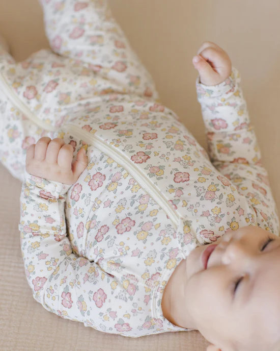 Quincy Mae | Bamboo Zip Footie | Bloom