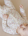 Quincy Mae | Bamboo Zip Footie | Bloom