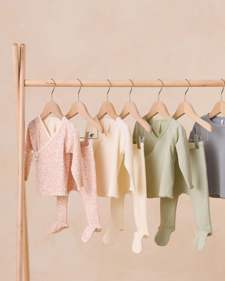 Quincy Mae | Newborn Wrap Top + Footed Pant Set | Ivory