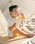 Quincy Mae | Pocket Tee + Short Set | Yellow Stripe