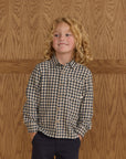 Collared Long Sleeve Shirt | Navy Check