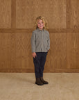 Collared Long Sleeve Shirt | Navy Check