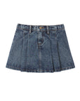 Pleated Denim Skirt | Indigo