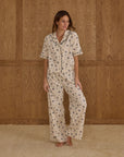 Adult Woven Pajama Set | Blue Floral