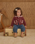 Collared Cardigan | Burgundy