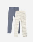 Ribbed Legging Set | Natural Blue Ditsy, Heathered Marine