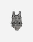 Skirted One-Piece | Black Gingham