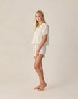 Teen Delilah Pajama Set | Seafoam Railroad Stripe