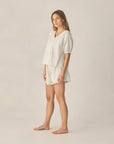 Womens Delilah Pajama Set | Seafoam Railroad Stripe