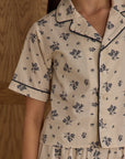 Woven Pajama Set | Blue Floral