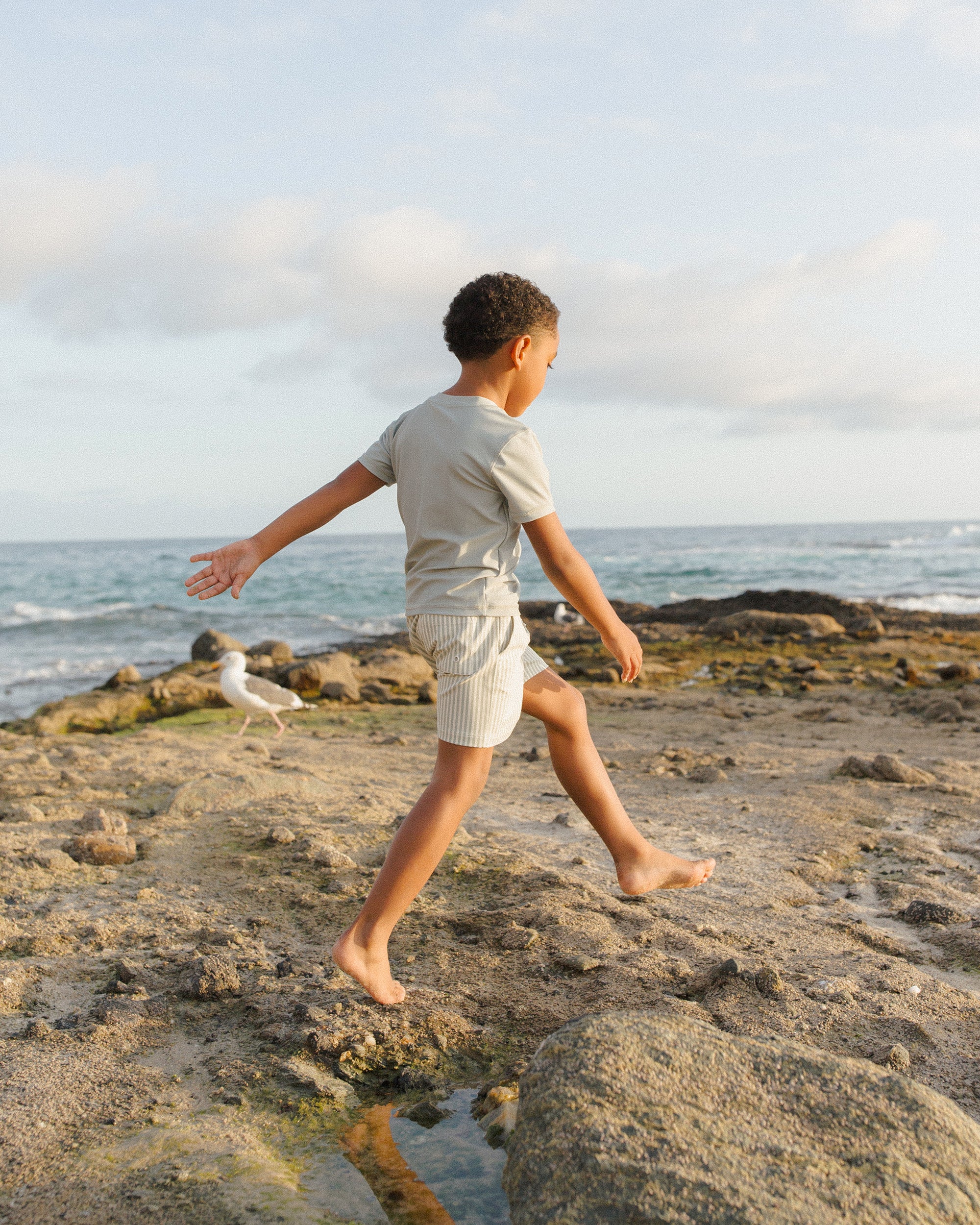 Ryee+Cru | Boardshort | Sage Stripe