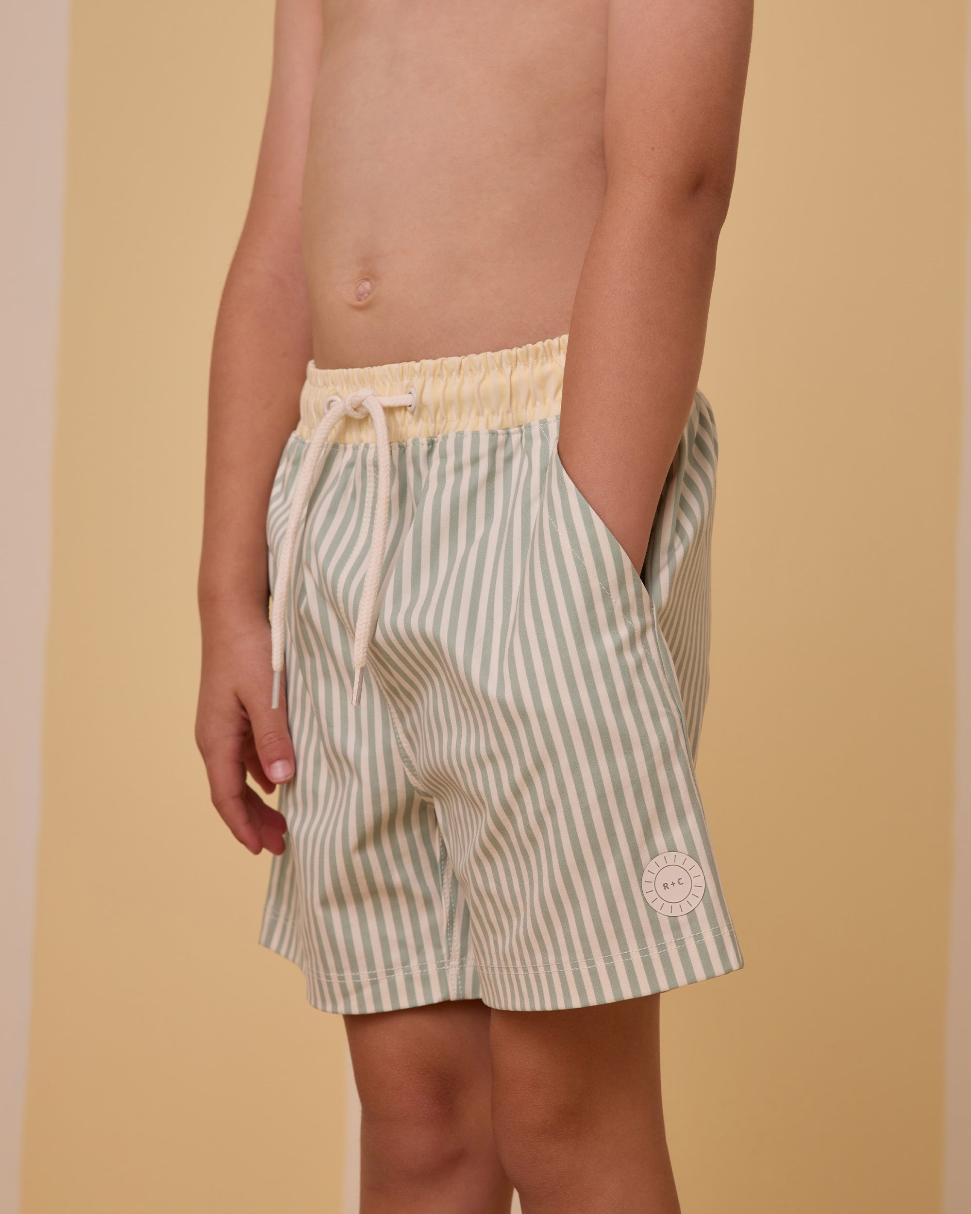Ryee+Cru | Boardshort | Sage Stripe
