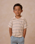 RyleeCru | SS25 D2 | Chandler Knit Polo | Blue Stripe