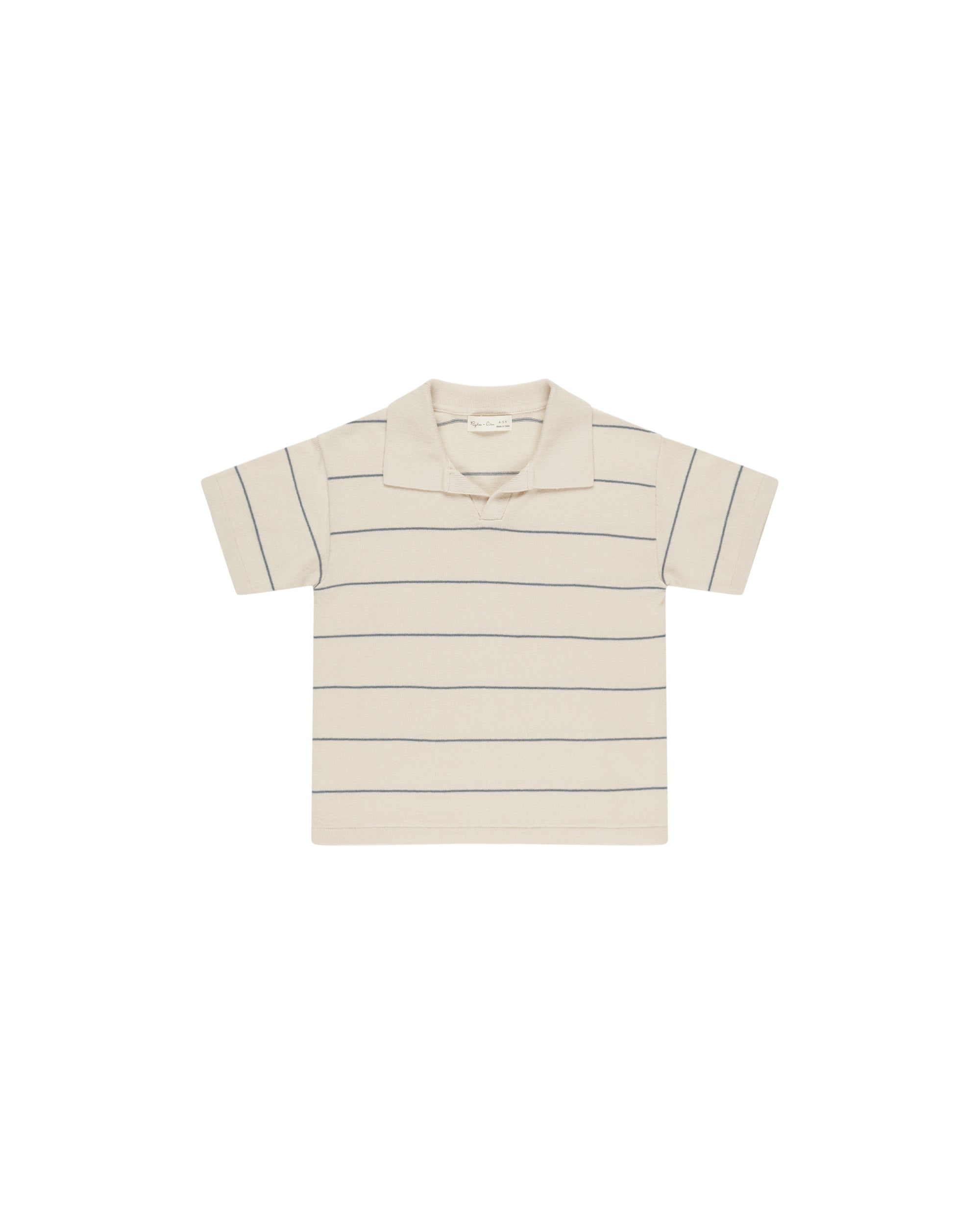 RyleeCru | SS25 D2 | Chandler Knit Polo | Blue Stripe