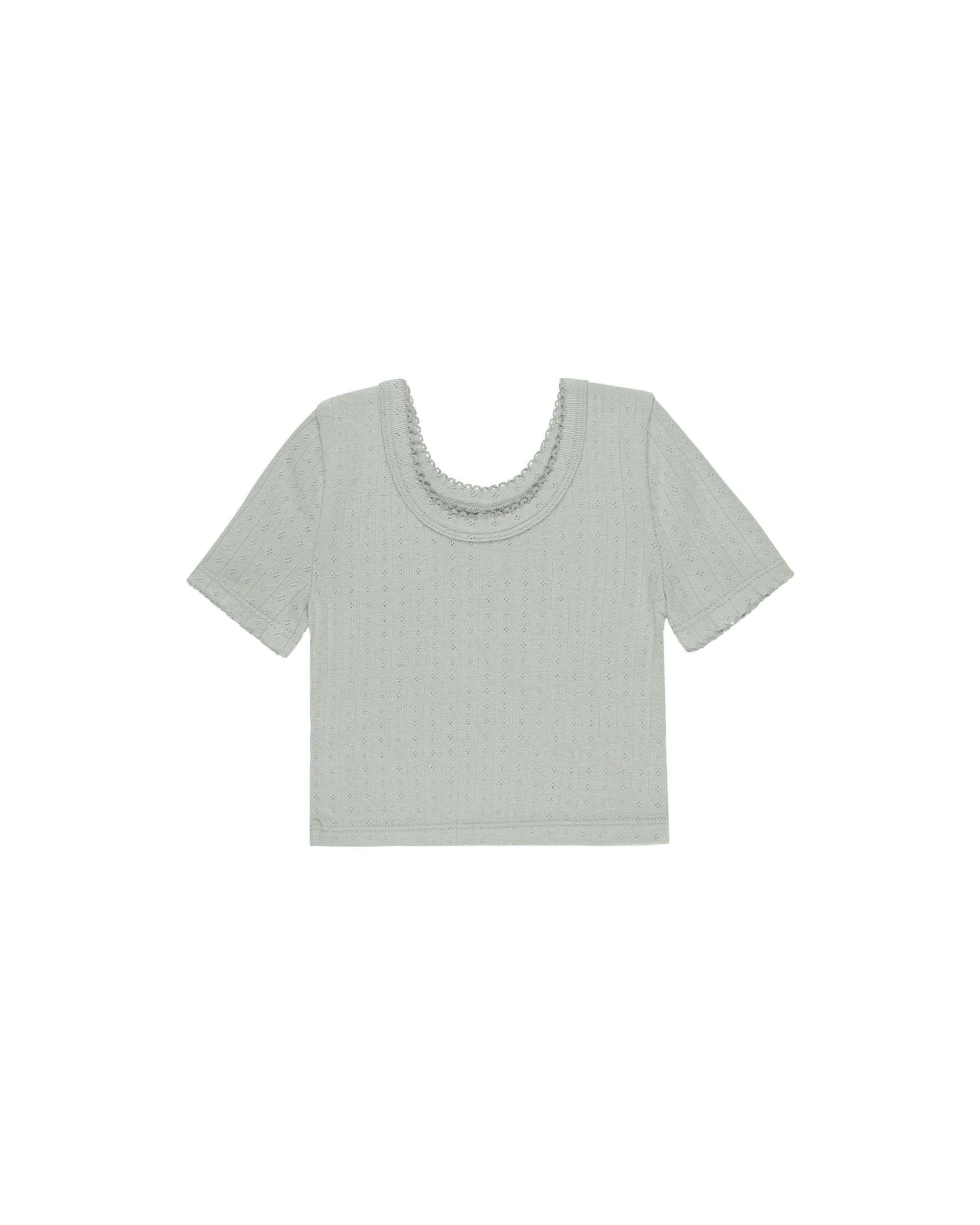 RyleeCru | SS25 D3| Pointelle Tee | Seafoam