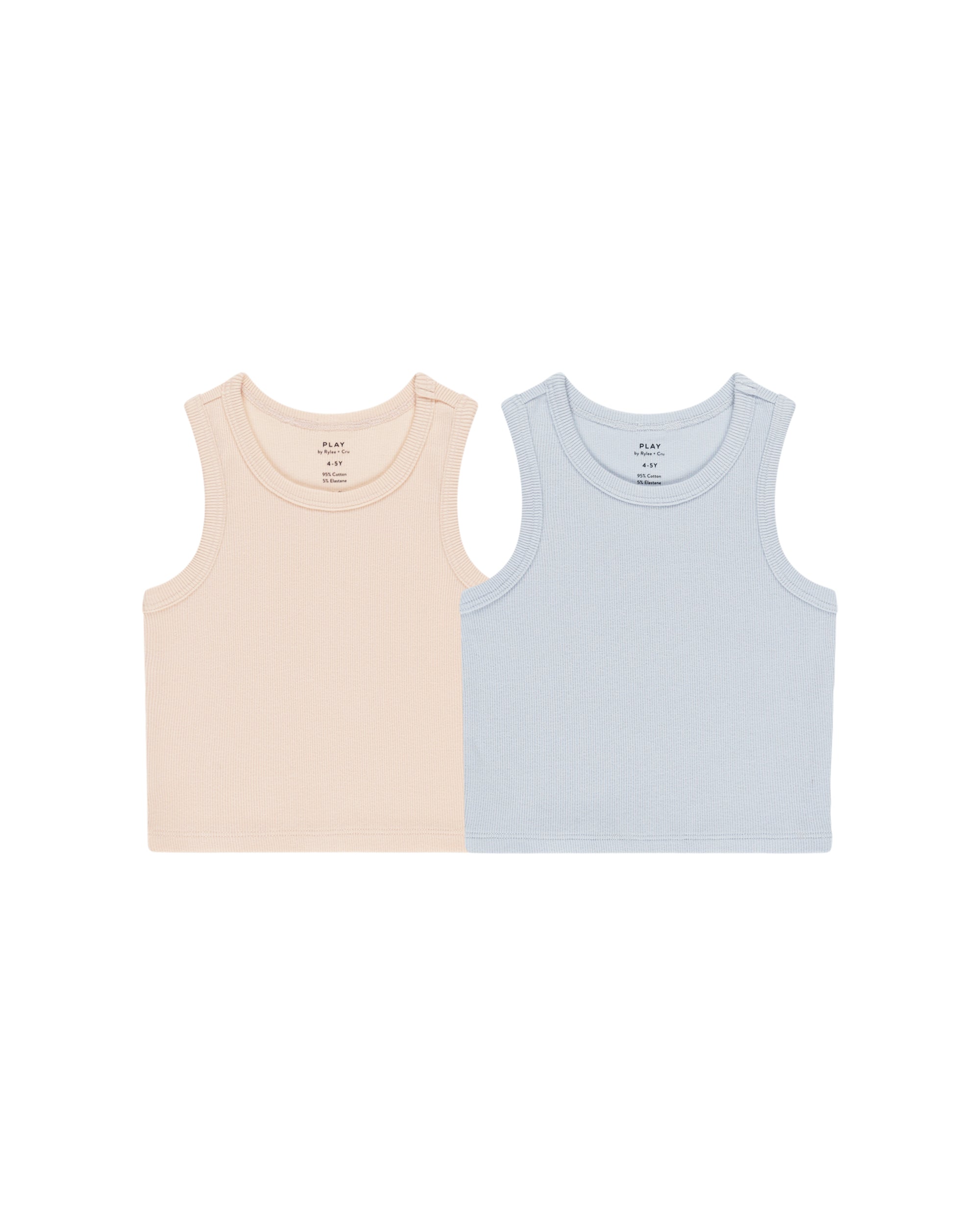 Rylee+Cru | PXP | Ribbed Tank Set | Shell, Light Blue